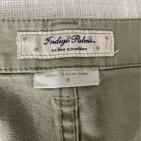 Indigo Palm Womans Sage Green Cotton Bermuda Shorts Gorpcore SZ 8 - Picture 11 of 14